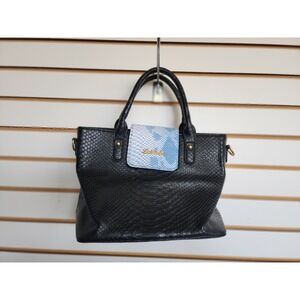 Lebailu Black And Light Blue Crocodile‎ Snake Pattern Shoulder/Hand Bag Purse